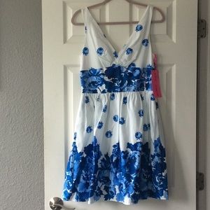 Betsey Johnson fit & flare blue floral dress